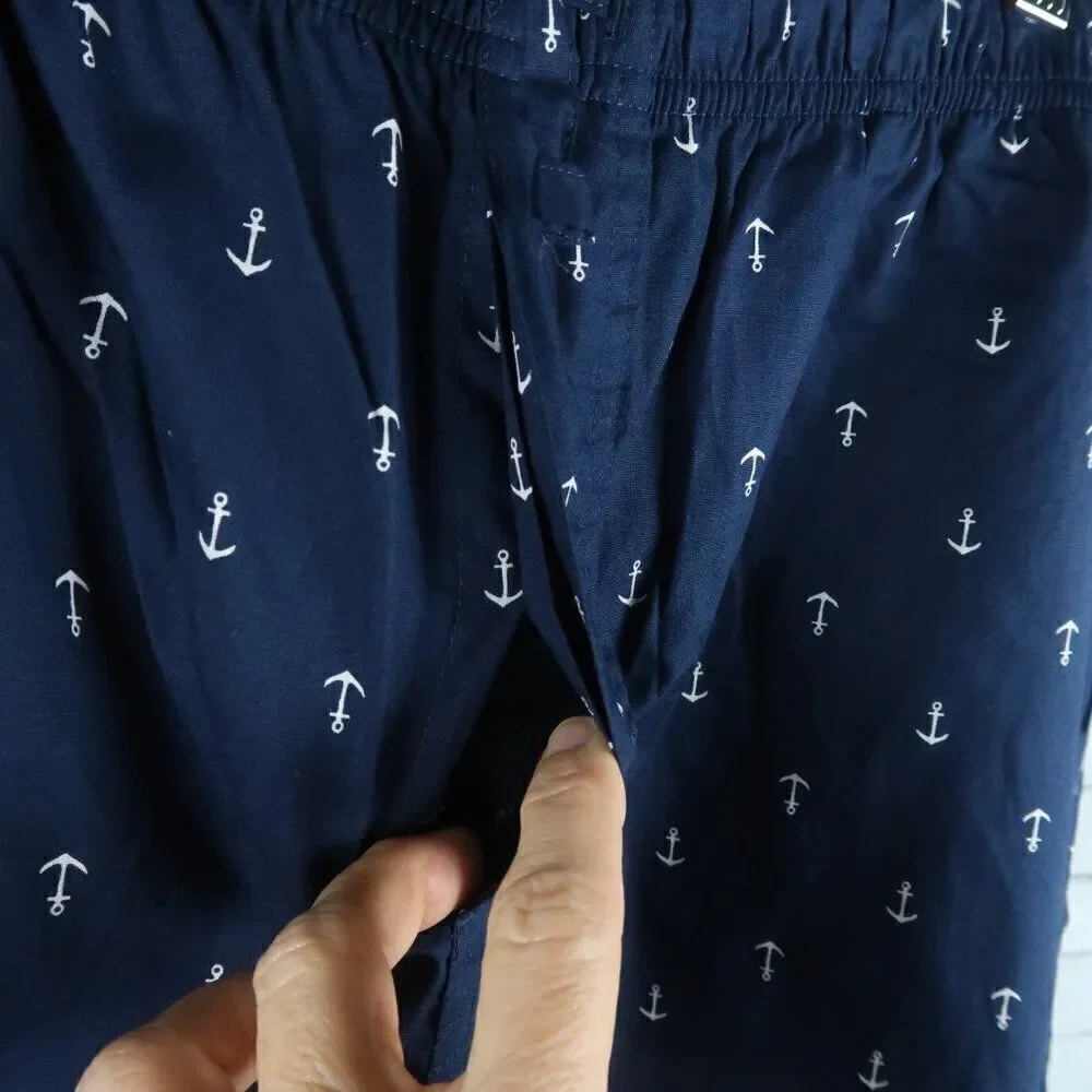 NAUTICA SLEEPWEAR MARITIME BLUE ANCHOR PRINT SLEEP SHORT SIZE MEDIUM NWT - Picture 6 of 11